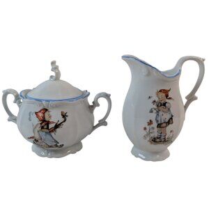 Vintage Goebel Sugar Bowl and Creamer Sister Bertha Hummel Made in West Germany